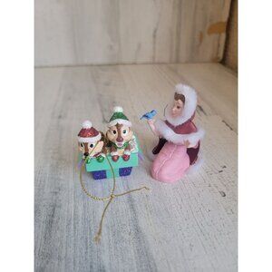 Disney princess belle beauty beast chip and dales ornament Xmas